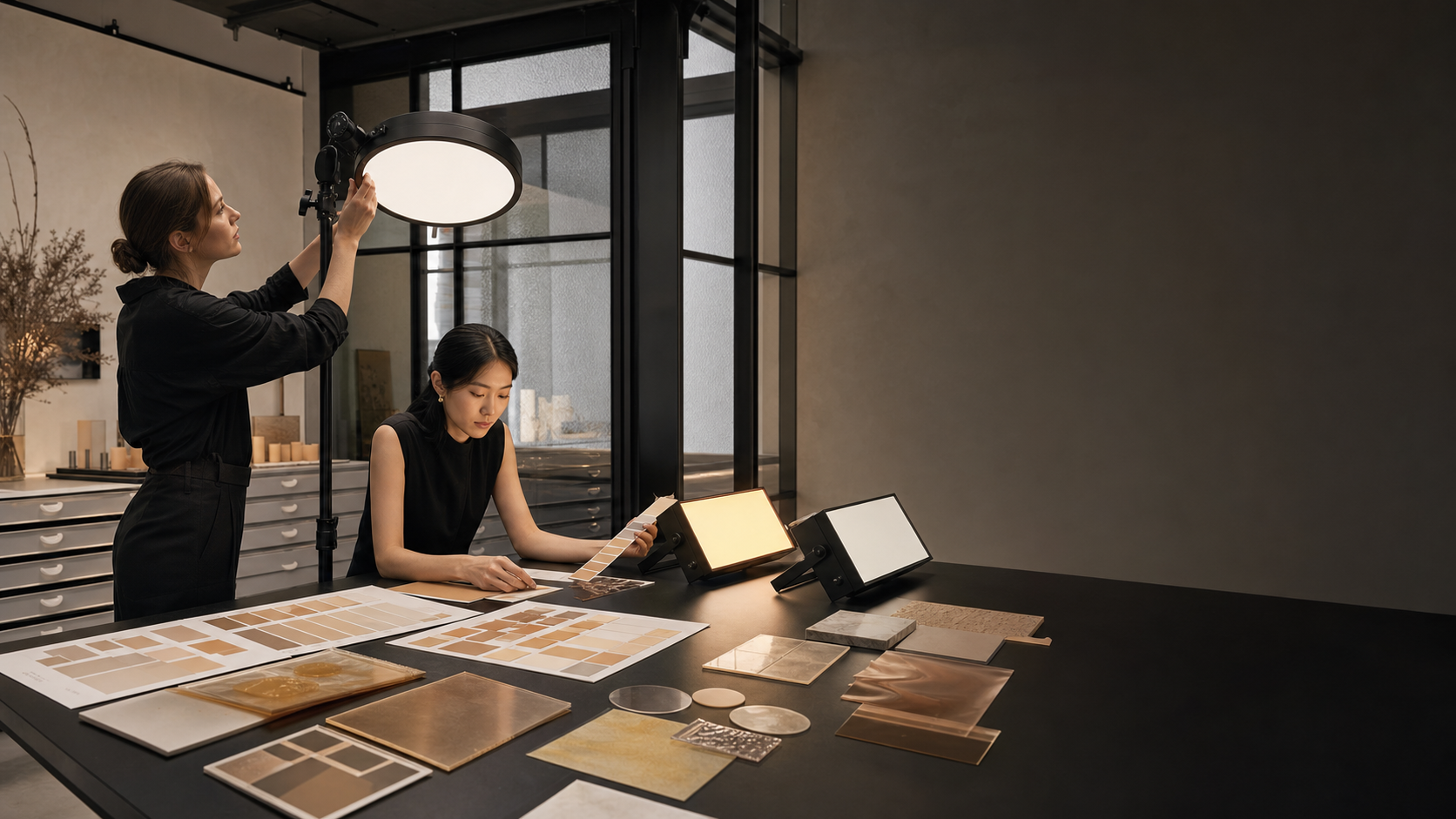 Complete view of the HISKIN light and undertone research atelier